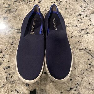 Rothy’s The Original Navy Slip on Sneaker + Heel Stripe [Size: 11]